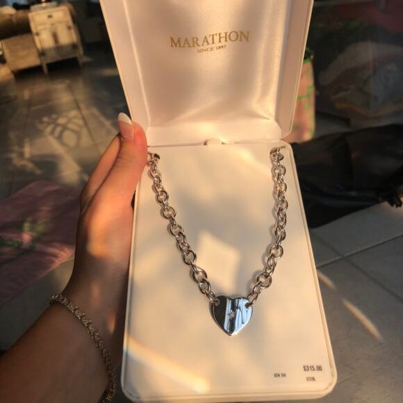 Marathon Real Sterling Heart Necklace - Picture 3 of 4